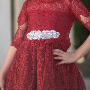 Trish Scully Burgundy Lace Dress 2T